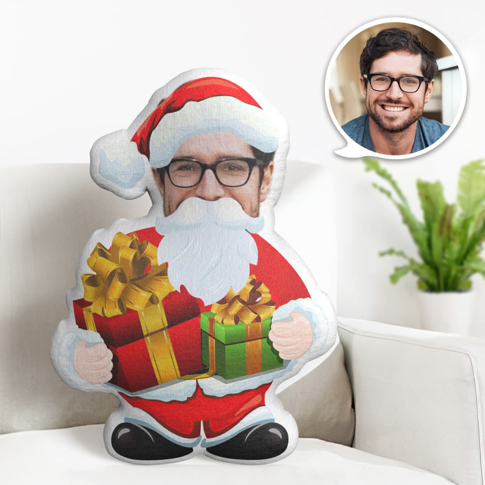 Personalisiertes Gesichtskissen Personalisiertes Fotokissen Geschenk Weihnachtsmann Minime Kissen Geschenke Für Weihnachten - MiniMe Pillow