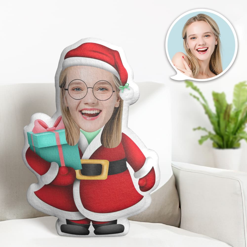 Personalisiertes Gesichtskissen Personalisiertes Fotokissen Weihnachtsfrau Minime Kissen Geschenke Für Weihnachten - MiniMe Pillow