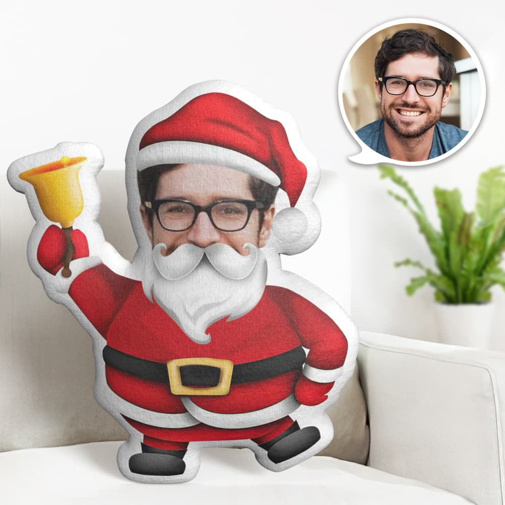 Personalisiertes Gesichtskissen Personalisiertes Fotokissen Bart Glocke Weihnachtsmann Minime Kissen Geschenke Für Weihnachten - MiniMe Pillow