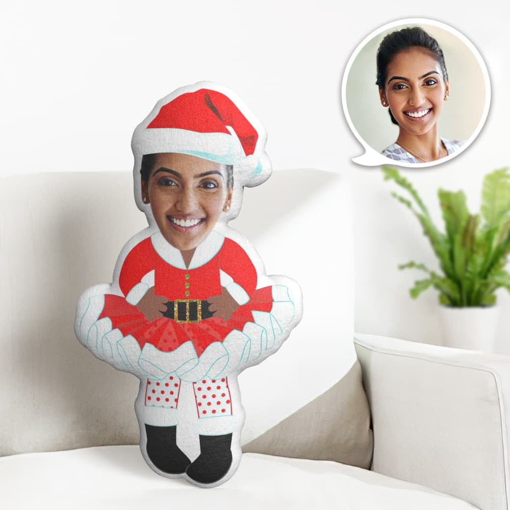 Personalisiertes Gesichtskissen Personalisiertes Fotokissen Polka Dot Weihnachtsrock Minime Kissen Geschenke Für Weihnachten - MiniMe Pillow