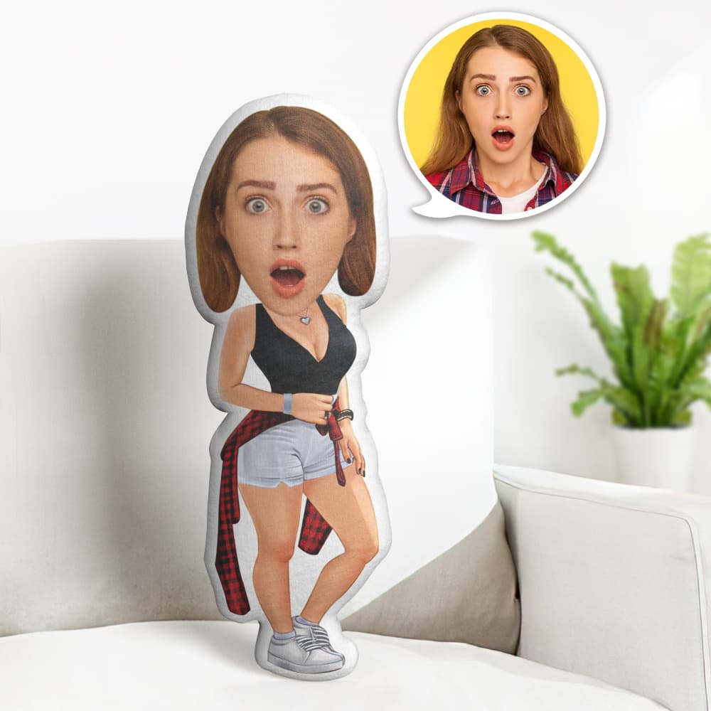 Personalisiertes Gesichtskissen Personalisiertes Fotokissen Sportswear Women Minime Pillow Geschenke Für Sie - MiniMe Pillow