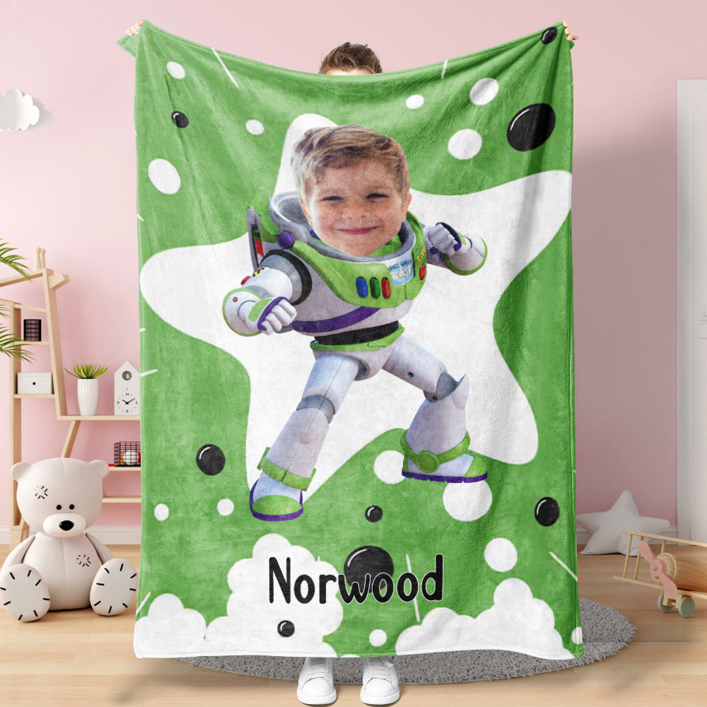 Benutzerdefinierte Gesicht Decke Personalisierte Foto und Text Buzz Lightyear Decke Minime Decke Bestes Geschenk für ihn