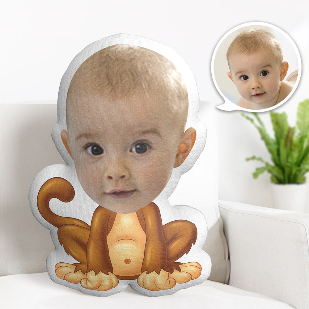 Personalisiertes Gesichtskissen Personalisiertes Fotokissen Affe Minime Kissen Geschenke Für Kinder - MiniMe Pillow