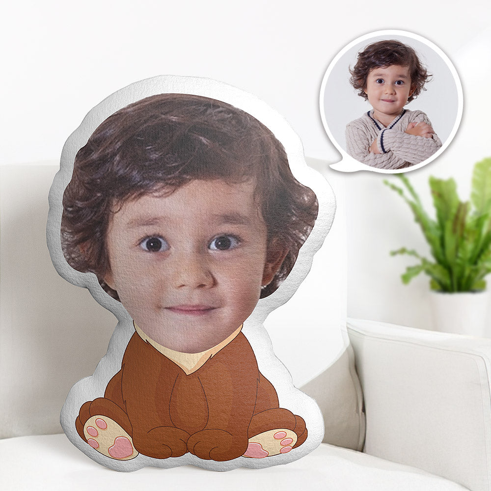 Personalisiertes Gesichtskissen Personalisiertes Fotokissen Schüchterner Löwe Minime Kissen Geschenke Für Kinder - MiniMe Pillow
