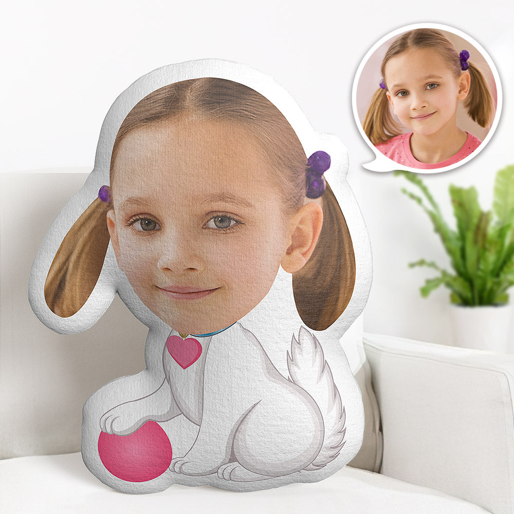 Personalisiertes Gesichtskissen Personalisiertes Fotokissen Weißes Kätzchen Minime Kissen Geschenke Für Kinder - MiniMe Pillow