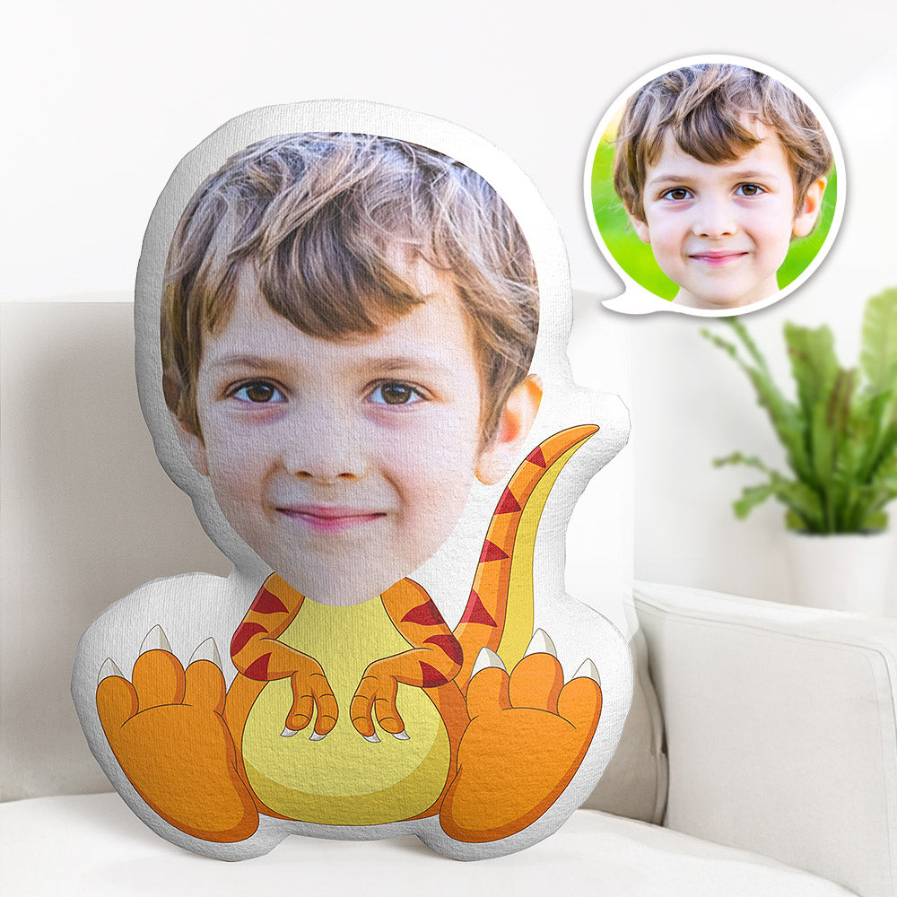 Personalisiertes Gesichtskissen Personalisiertes Fotokissen Zwei Klaue Orange Dragon Minime Kissen Geschenke Für Kinder - MiniMe Pillow