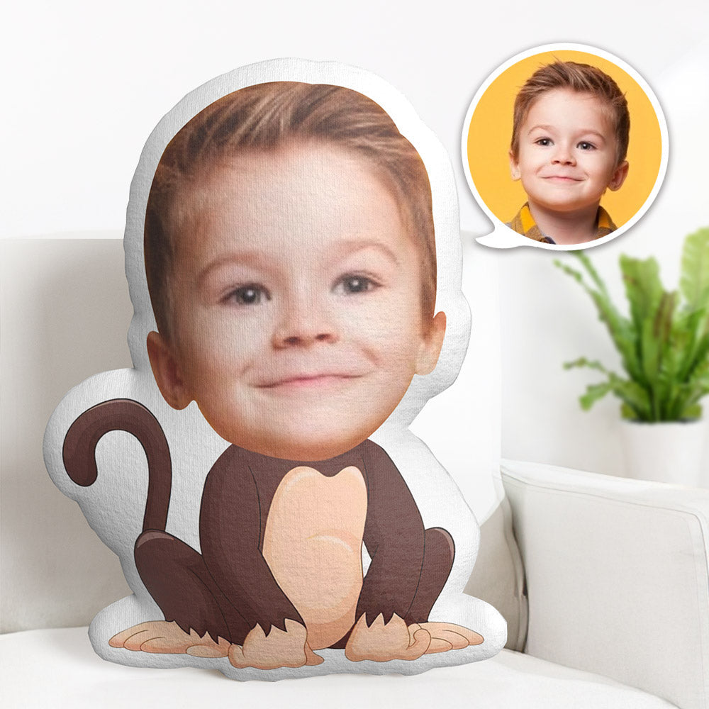 Personalisiertes Gesichtskissen Personalisiertes Fotokissen Crouching Ape Minime Kissen Geschenke Für Kinder - MiniMe Pillow