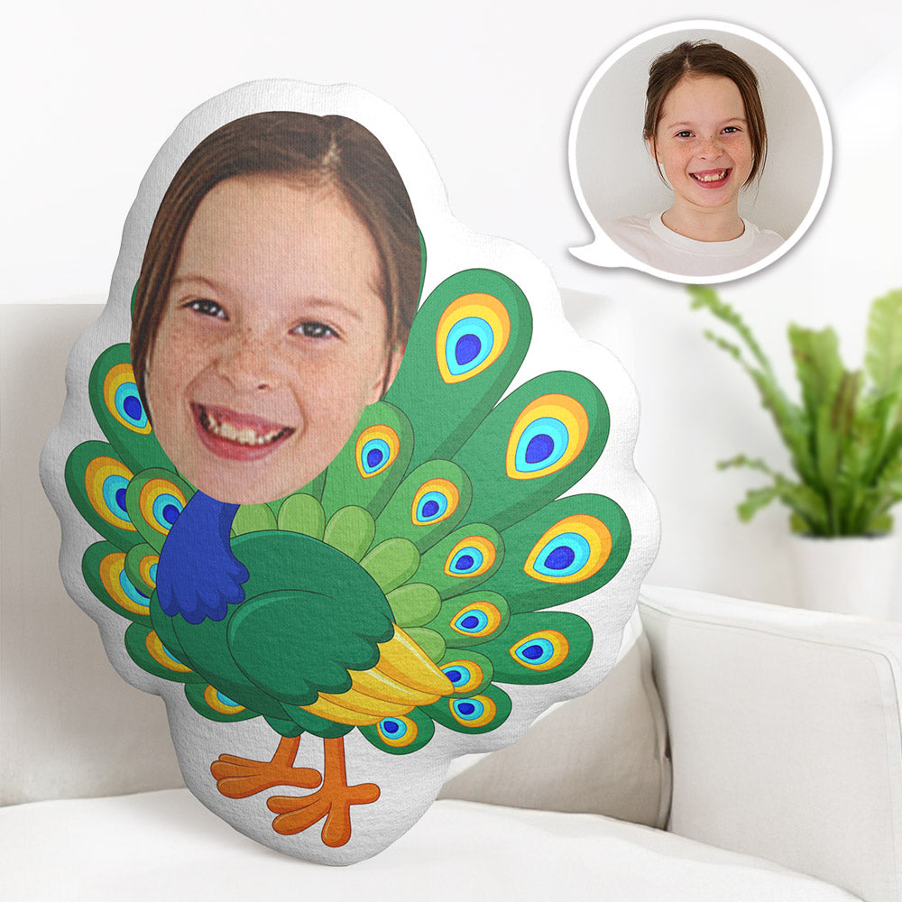 Personalisiertes Gesichtskissen Personalisiertes Fotokissen Pfau Minime Kissen Geschenke Für Kinder - MiniMe Pillow