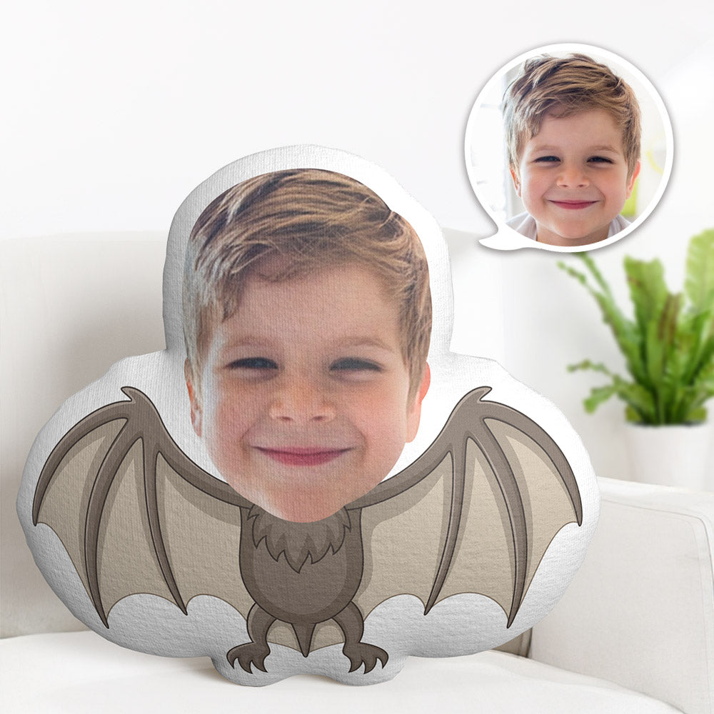 Personalisiertes Gesichtskissen Personalisiertes Fotokissen Fledermaus Minime Kissen Geschenke Für Kinder - MiniMe Pillow
