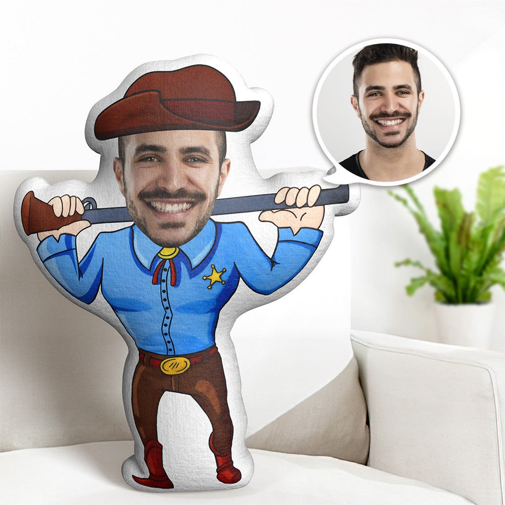Körperkissen Mein Gesichtskissen Individuelles Puppen-cowboy-fotokissen Minime-kissen Individuelles Kissen Geschenk - dephotoblanket