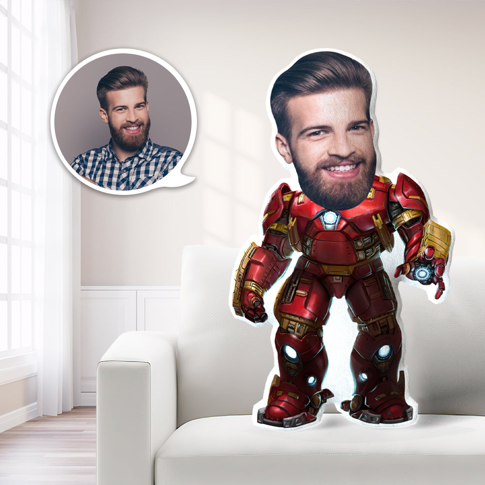Mein Gesicht Kissen Benutzerdefinierte Kissen Gesicht Körper Kissen Personalisierte Foto Kissen Geschenk Hulkbuster-Rüstung Wurfkissen Mini Me Kissen Das perfekte Geschenk zum Valentinstag