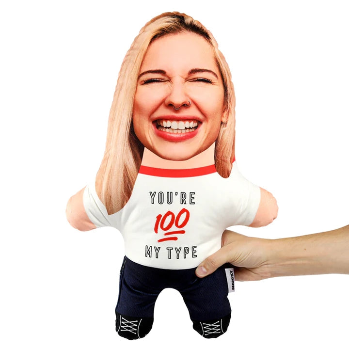 Benutzerdefiniertes Minime-wurfkissen „du Bist Zu 100 % Mein Typ“. Benutzerdefinierte Gesichtsgeschenke. Personalisiertes Foto-minime-kissen - MiniMe Pillow