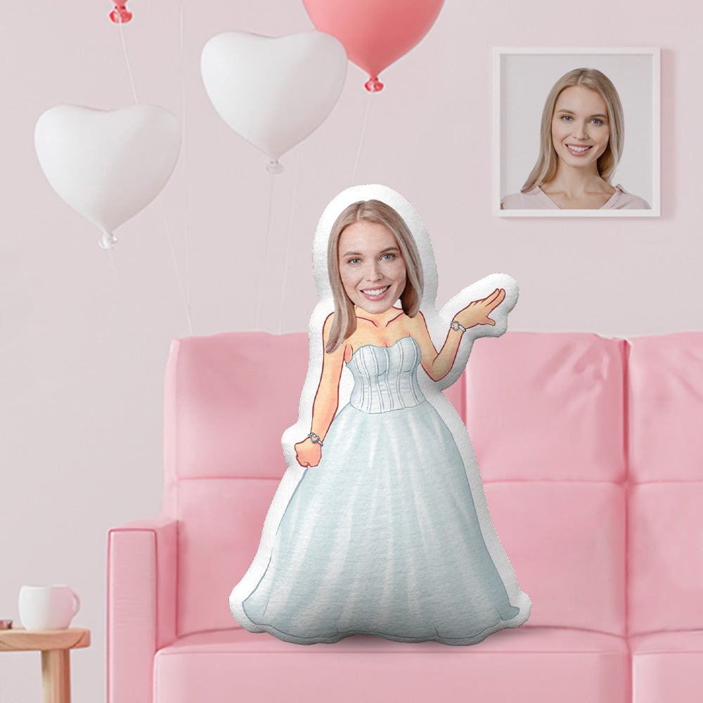 Jubiläumsgeschenk Hochzeitskleid Kissen Benutzerdefiniertes Gesichtskissen Personalisiertes Fotokissen Geschenke Benutzerdefiniertes MiniIMe-Kissen