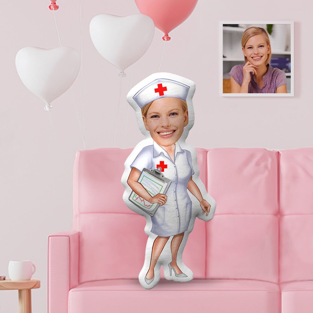 Geschenke für ihre Ärztin Kissen Custom Face Kissen Personalisiertes Fotokissen Geschenke Custom MiniMe Kissen