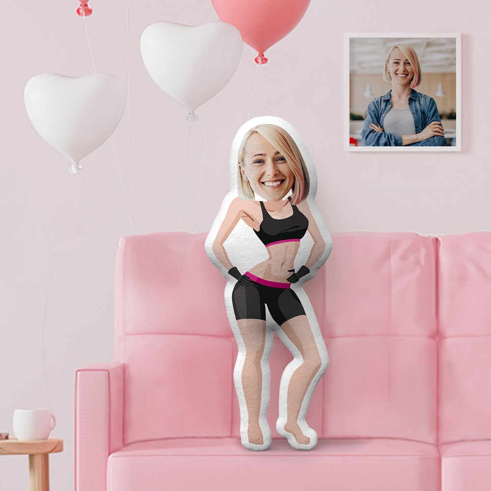 Benutzerdefiniertes Gesichtskissen Personalisiertes Fotokissen Fitness Gir Doll Benutzerdefiniertes MiniMe-Kissen