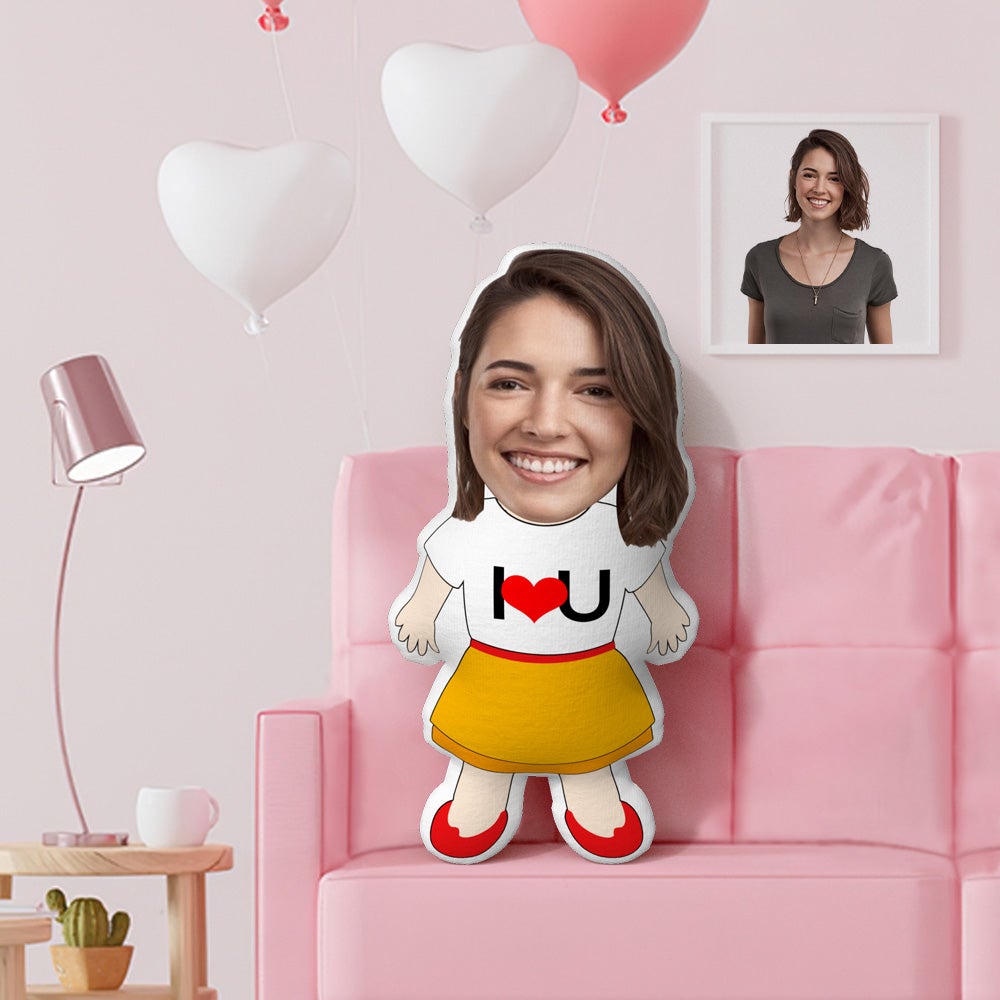 Ich liebe U Kissen benutzerdefinierte Gesicht Kissen personalisierte Foto Kissen weibliche Magier Puppe benutzerdefinierte MiniIMe Kissen