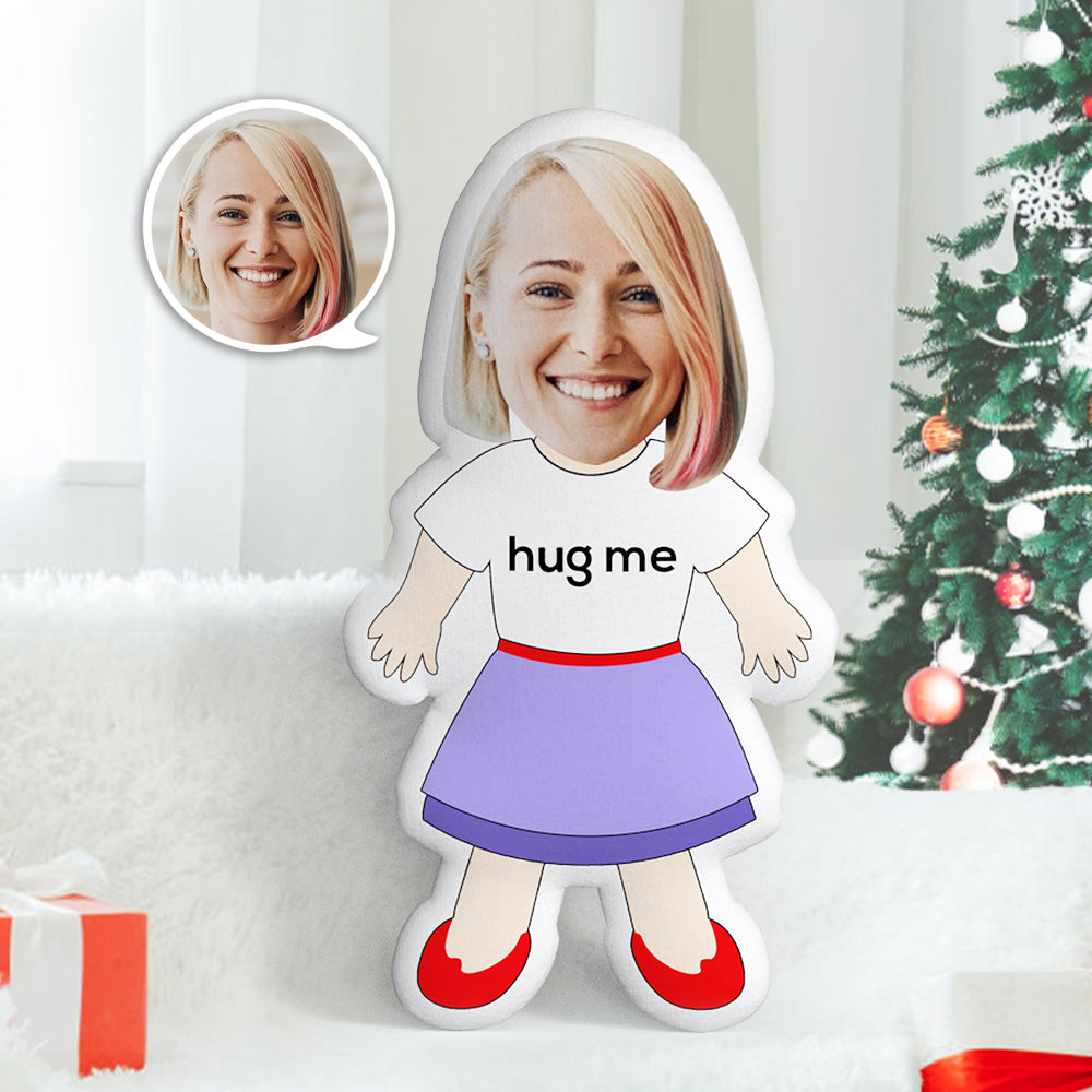 Weihnachtsgeschenke HUG ME Kissen Benutzerdefiniertes Gesichtskissen Personalisiertes Fotokissen Weibliche Zaubererpuppe Benutzerdefiniertes MiniIMe-Kissen