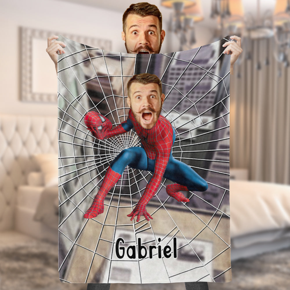 Custom My Face Decke Personalisierte Foto- Und Textdecke Minime Spiderman Decke Bestes Geschenk Für Ihn - MiniMe Pillow
