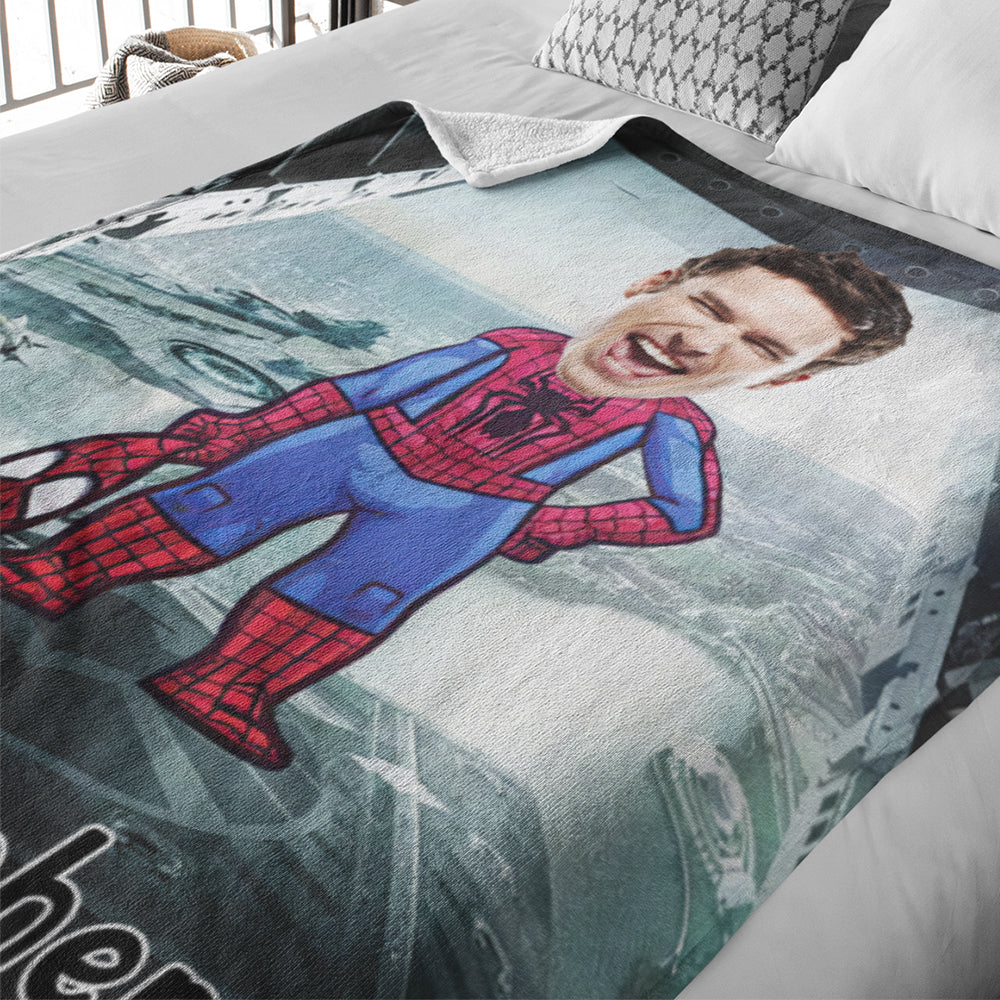Benutzerdefiniertes Gesicht Fotodecke Personalisierte Foto- Und Textdecke Spiderman Minime Decke Bestes Geschenk