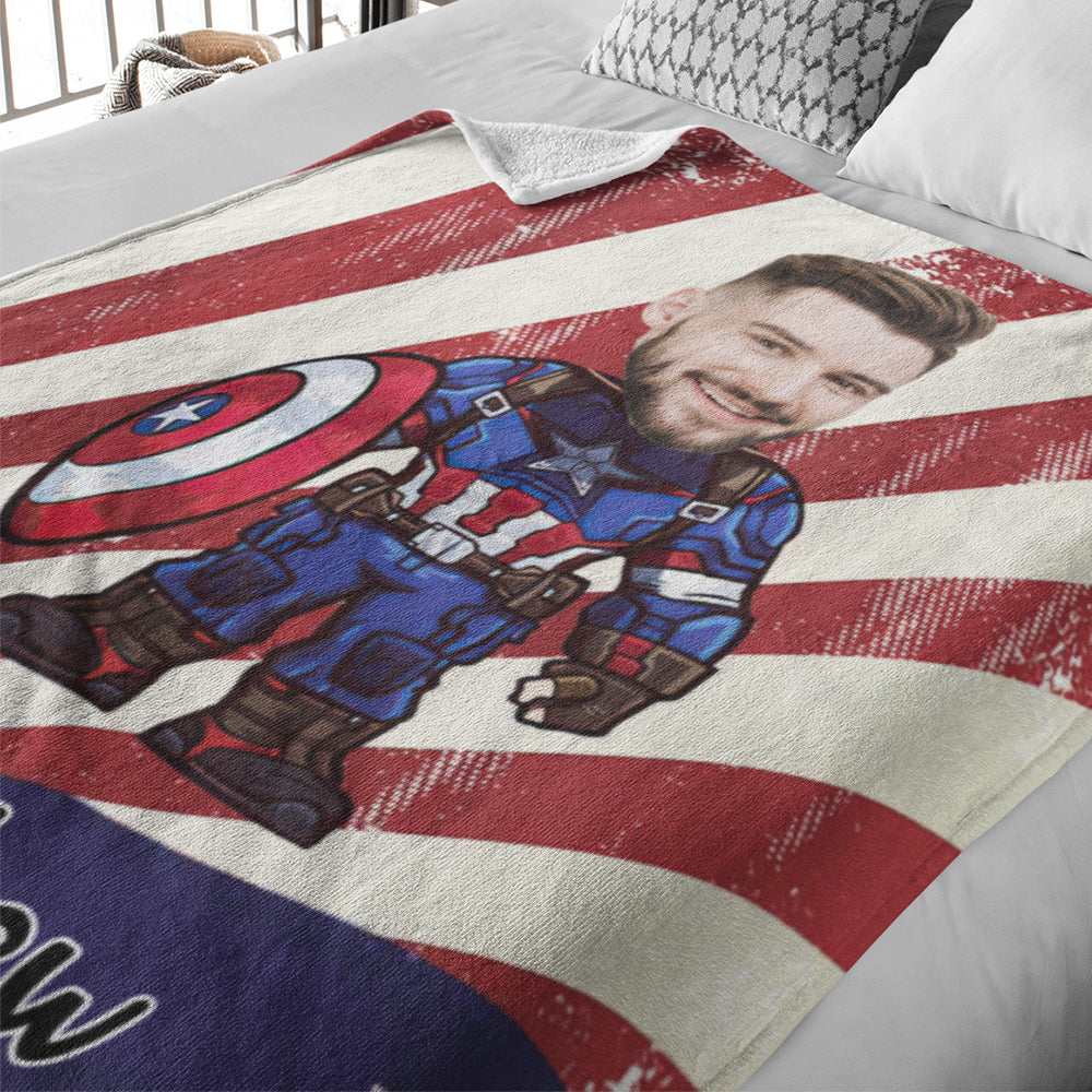 Fotodecke Mit Individuellem Gesicht Personalisierte Foto- Und Textdecke Captain America Minime Blanket Ein Einzigartiges Cooles Geschenk Für Ihn