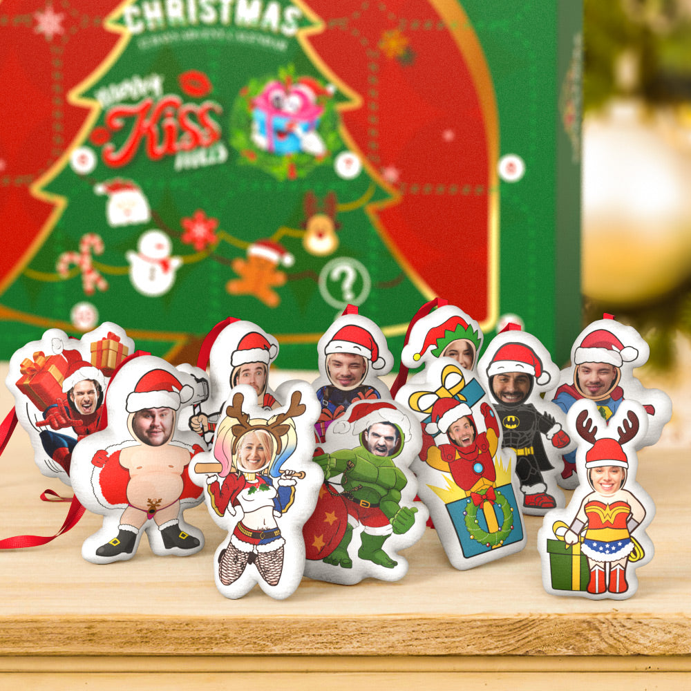 Weihnachtsüberraschungsgeschenke Weihnachten Minime Hängende Dekorationen Blind Box Benutzerdefiniertes Gesicht Weihnachten Hängende Ornamente - MiniMe Pillow