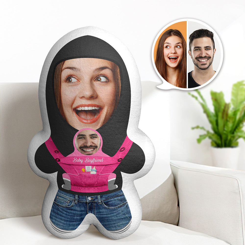 Personalisiertes Baby-freund-paar-gesicht Minime-wurfkissen, Personalisierte Fotogeschenke Für Paare - MiniMe Pillow