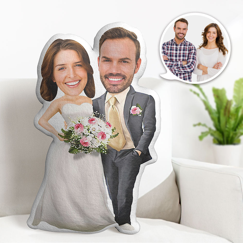 Valentinstag-geschenke Kundenspezifisches Hochzeits-kleider-kissen Kundenspezifisches Foto-kissen Personalisiertes Gesichts-kissen - MiniMe Pillow