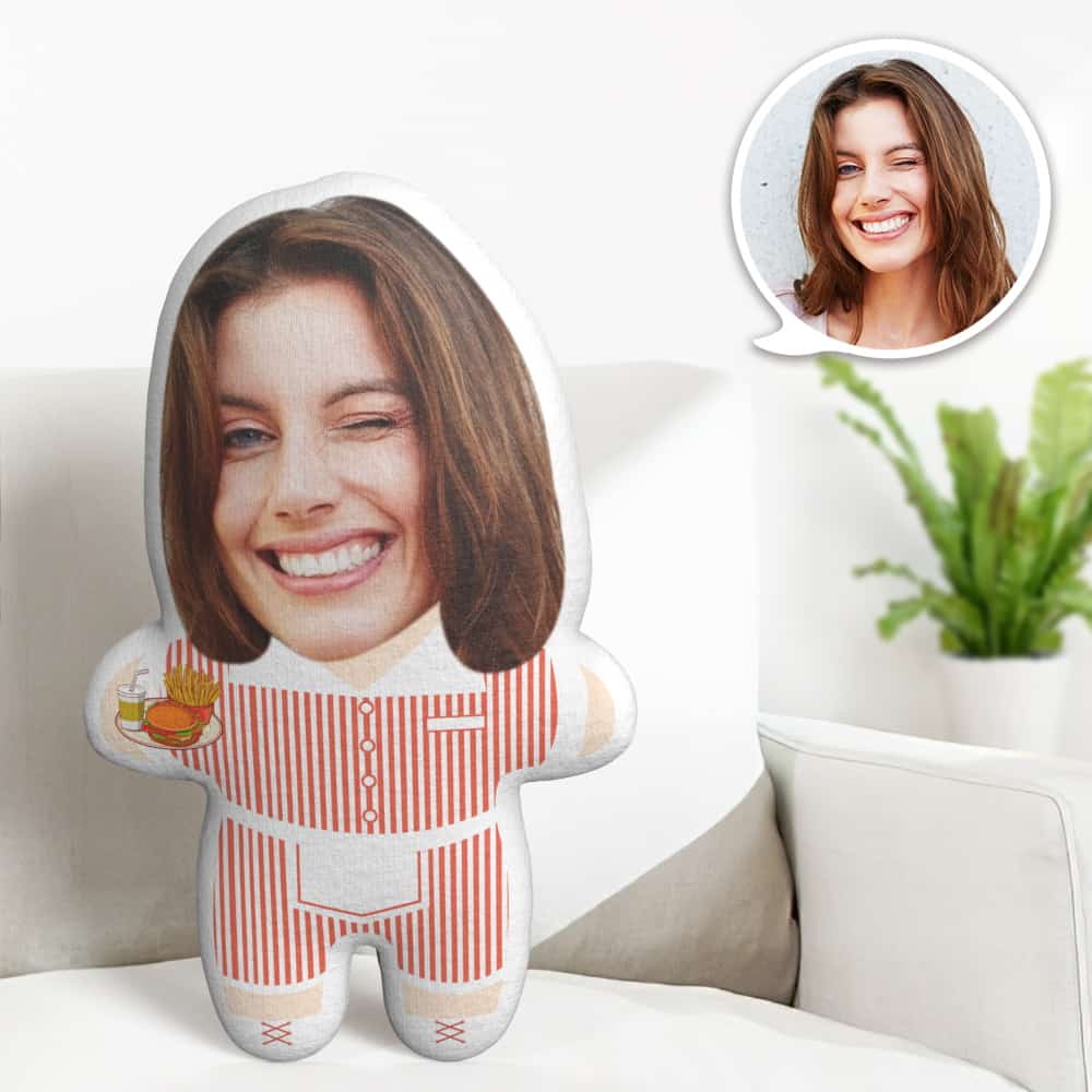 Kellnerin Minime Throw-kissen Kundenspezifisches Niedliches Kissen Personalisierte Foto-minime-kissen-geschenke - MiniMe Pillow