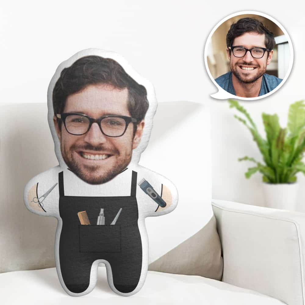 Benutzerdefinierte Gesicht Kissen Cartoon Friseur Minime Kissen Personalisierte Foto Minime Kissen Geschenke - MiniMe Pillow