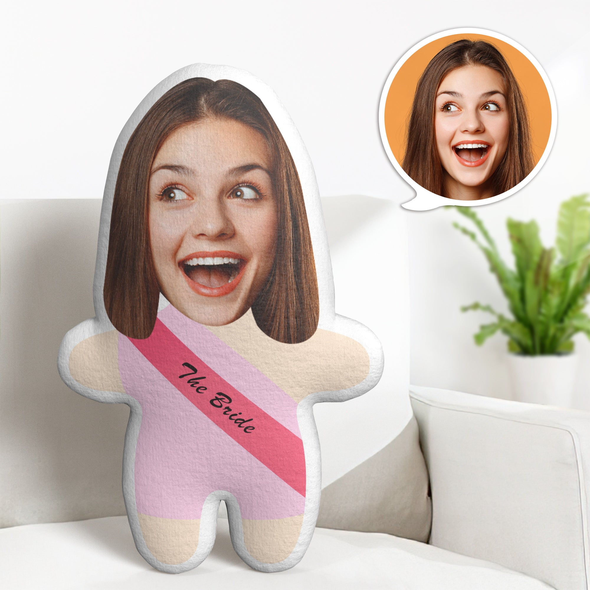 Benutzerdefinierte Braut Minime Dekokissen Personalisierte Cartoon Minime Dekokissen Valentinstag Geschenke - MiniMe Pillow