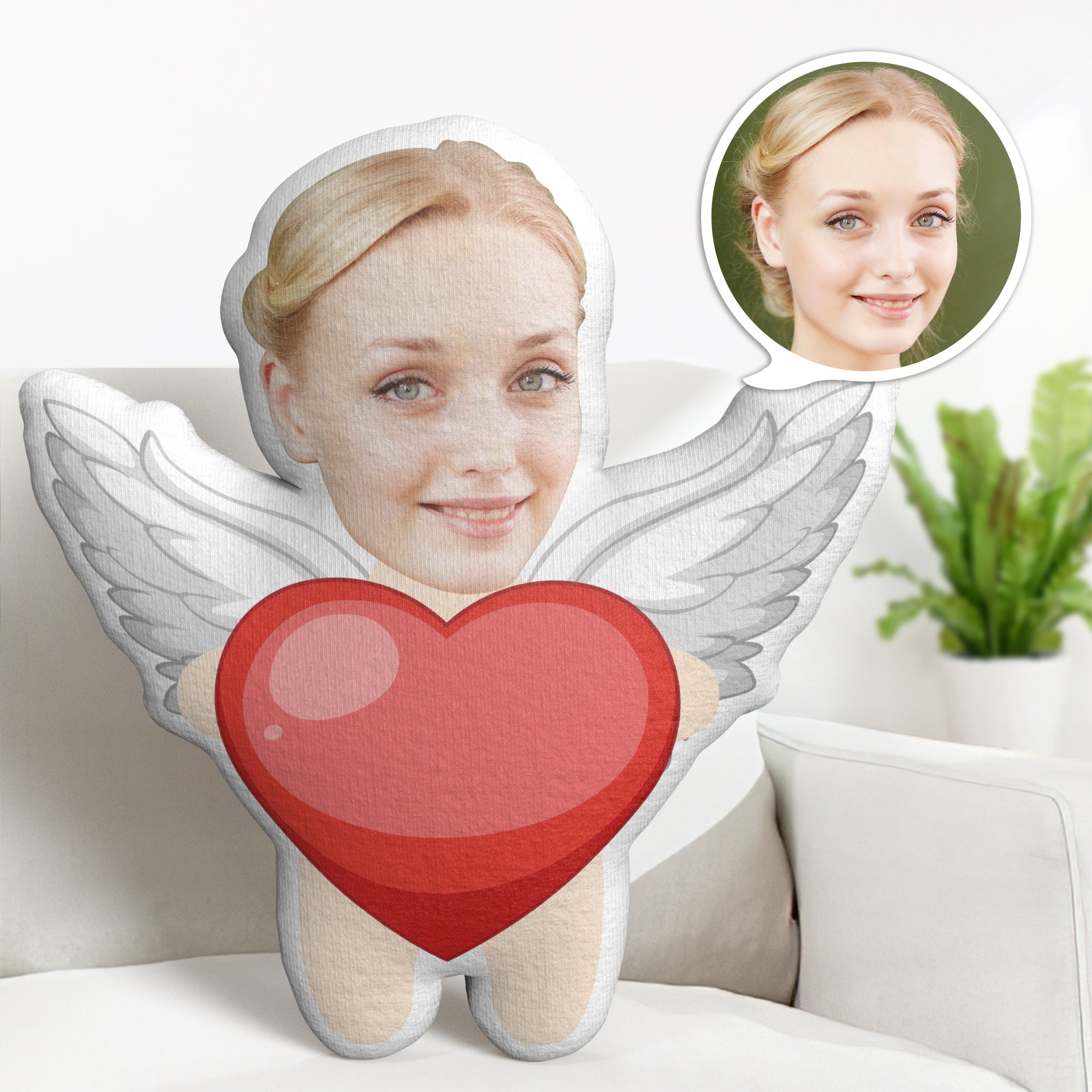 Valentinstag-geschenke Kundenspezifisches Gesicht Minime Throw-kissen Personalisierte Liebes-herz-kissen-geschenke - MiniMe Pillow