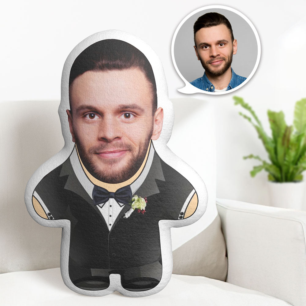 Valentinstagsgeschenk Personalisiertes Gesichtskissen Personalisiertes Foto Minime Puppe Bräutigam Das Beste Geschenk Für Liebhaber - MiniMe Pillow