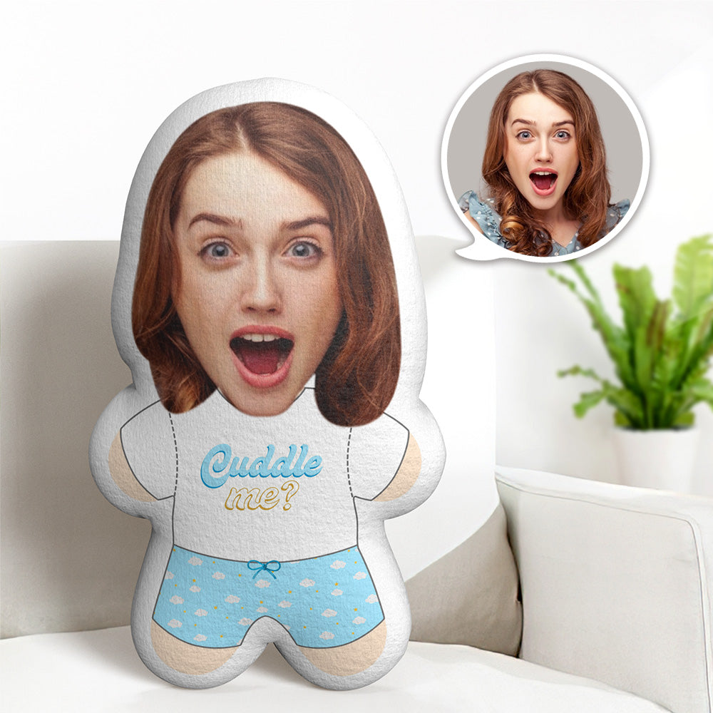 Personalisiertes Gesicht Minime Teddykissen Cuddle Me Girl Personalisiertes Foto Minime Puppe - MiniMe Pillow
