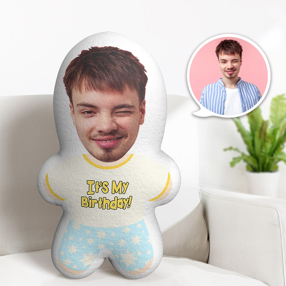 Benutzerdefiniertes Gesichtspuppen-geburtstagskissen Mit Ihrem Foto Bedruckt, Minime Gifts Stofftier - MiniMe Pillow
