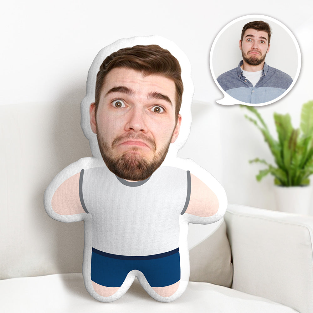 Weißes Hemd Minime Throw-kissen Kundenspezifische Gesichts-geschenke Personalisiertes Foto Minime Kissen - MiniMe Pillow