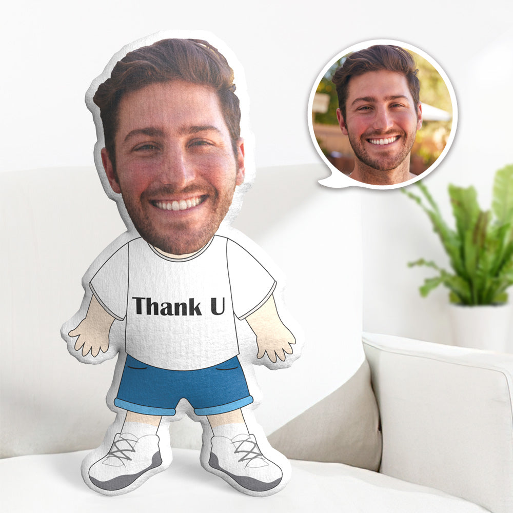 Mon Oreiller Facial Oreiller Photo Personnalisé Oreiller Minime Personnalisé Oreiller À Message Cadeaux Pour Elle - Merci - MiniMe Pillow