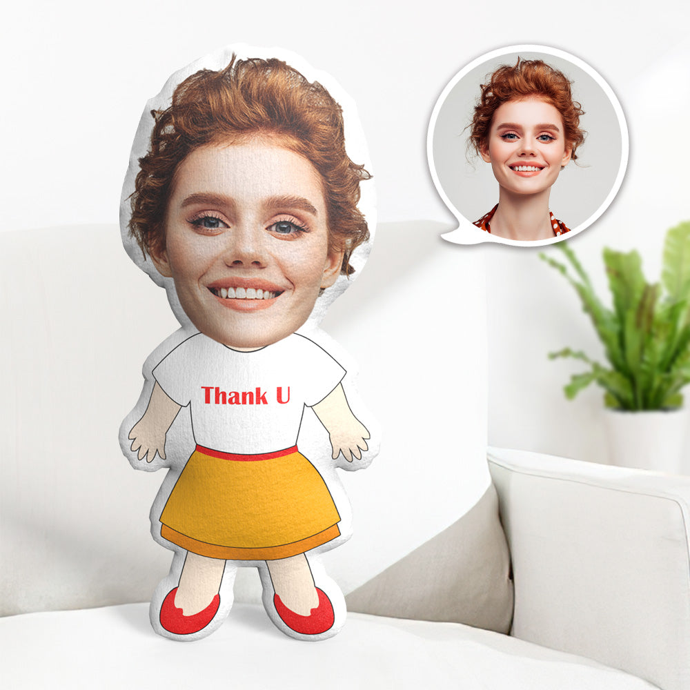 Mon Oreiller Facial Oreiller Photo Personnalisé Oreiller Minime Personnalisé Oreiller À Message Cadeaux Pour Lui - Merci - MiniMe Pillow