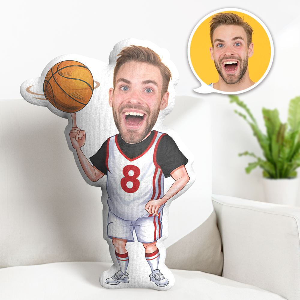 Oreiller De Visage Personnalisé Poupée De Visage Personnalisée Spinning The Ball Doll Minime Oreiller Cadeaux Pour Lui - MiniMe Pillow