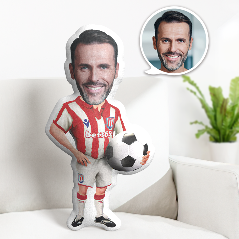 Oreiller De Visage Personnalisé Poupée De Visage Personnalisée Joueur De Football Poupée Minime Oreiller Cadeaux Pour Lui - MiniMe Pillow