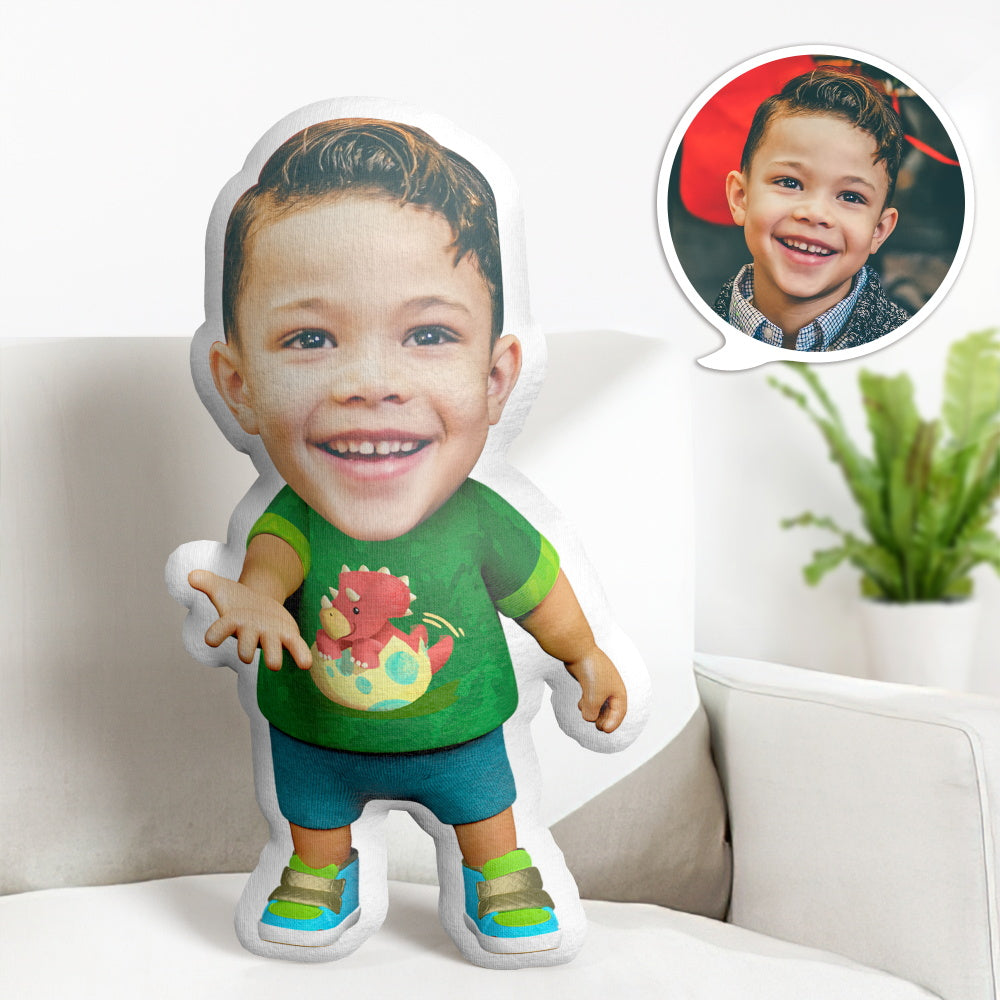 Visage Personnalisé Minime Coussin Personnalisé Cocomelon Minime Coussin Petit Garçon En Vert - MiniMe Pillow