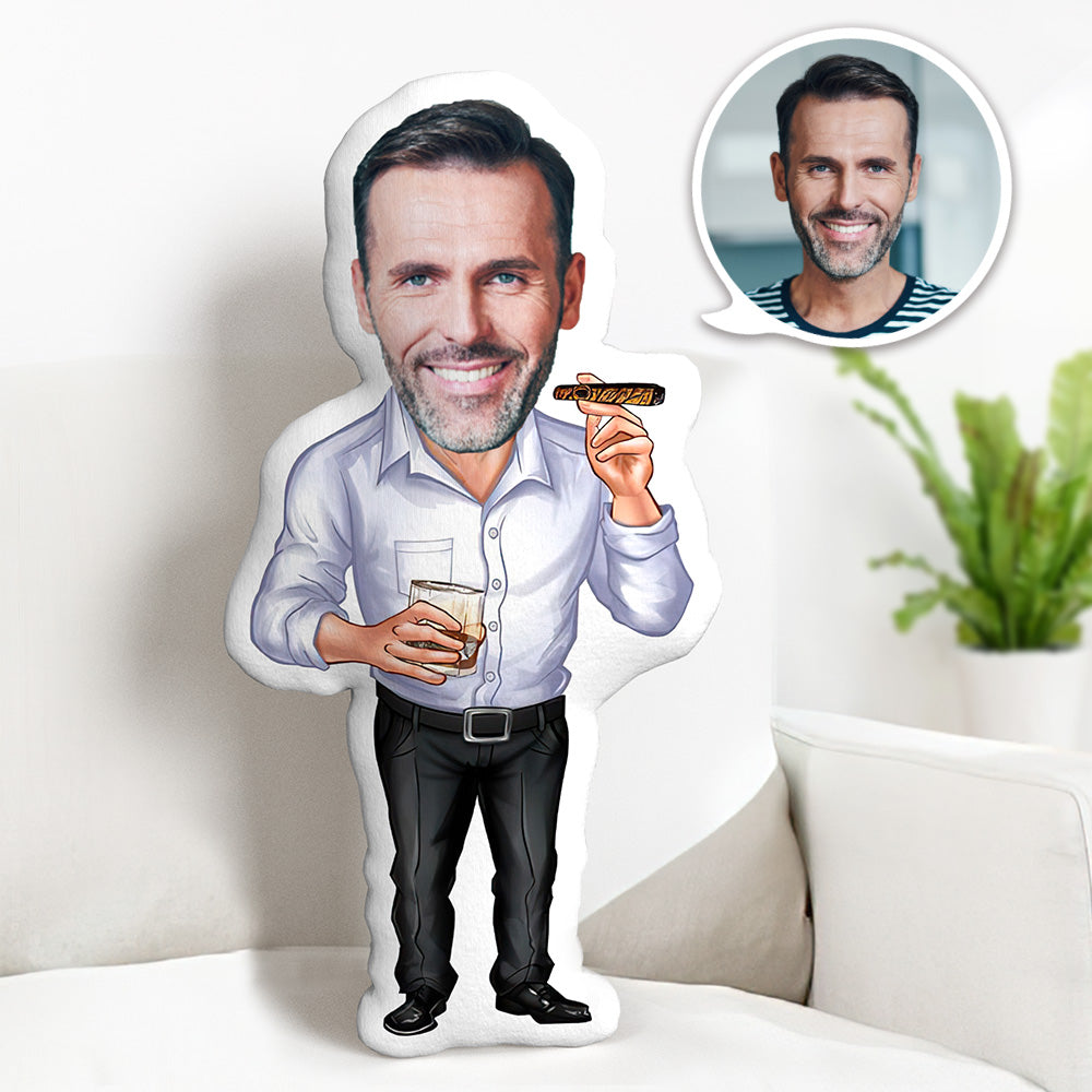 Oreiller De Visage Personnalisé Poupée De Visage Personnalisée Poupée De Personnes Réussies Oreiller Minime Cadeaux Pour Lui - MiniMe Pillow