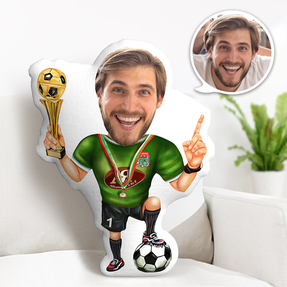 Oreiller De Visage Personnalisé Poupée De Visage Personnalisée Championnat De Football Poupée Minime Oreiller Cadeaux Pour Lui - MiniMe Pillow