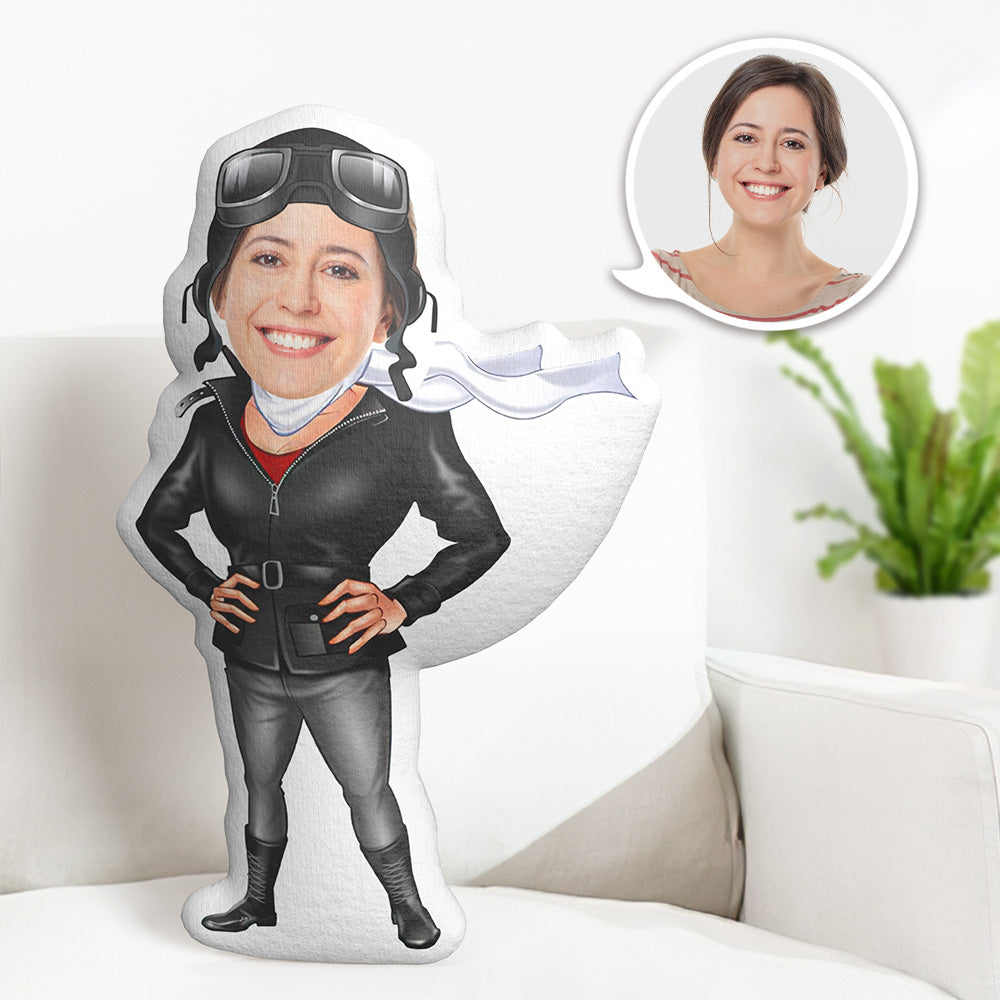Cadeaux D'anniversaire Personnalisés Mon Oreiller De Visage Oreiller Photo Personnalisé Femme Pilote Minime Oreiller - MiniMe Pillow