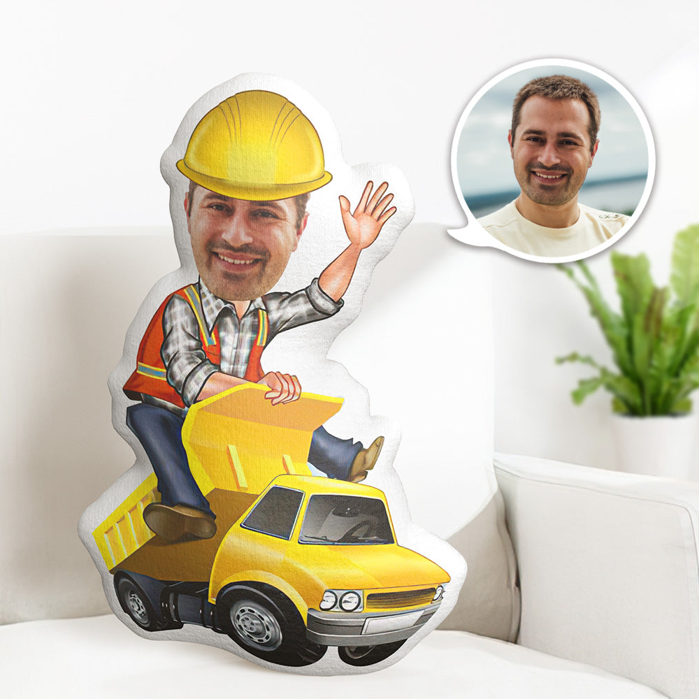 Cadeaux D'anniversaire Personnalisés Mon Oreiller De Visage Oreiller Photo Personnalisé Véhicule De Construction Driv Minime Oreiller - MiniMe Pillow