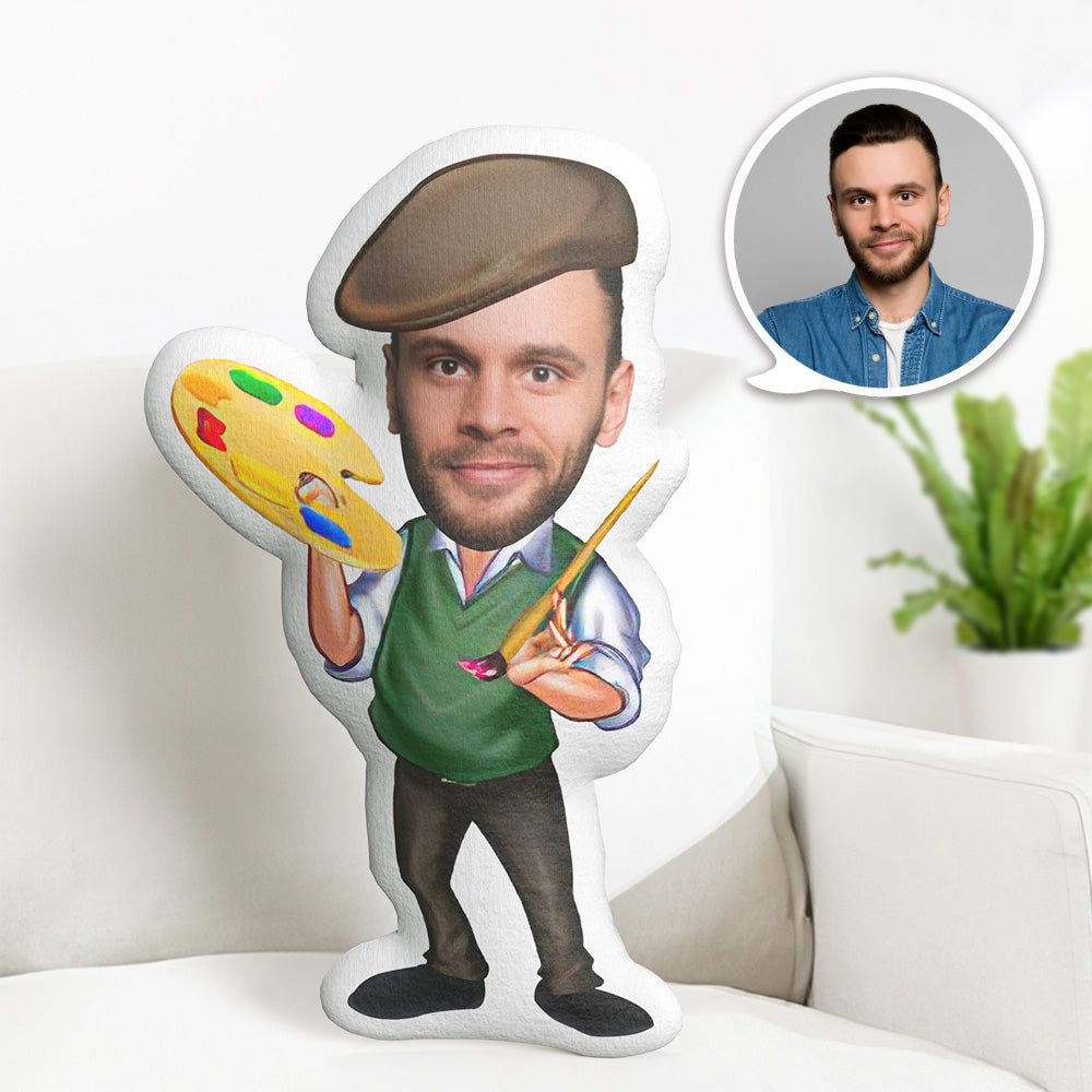 Cadeaux D'anniversaire Personnalisés Oreiller Mon Visage Oreiller Photo Personnalisé Peintre Oreiller Minime - MiniMe Pillow