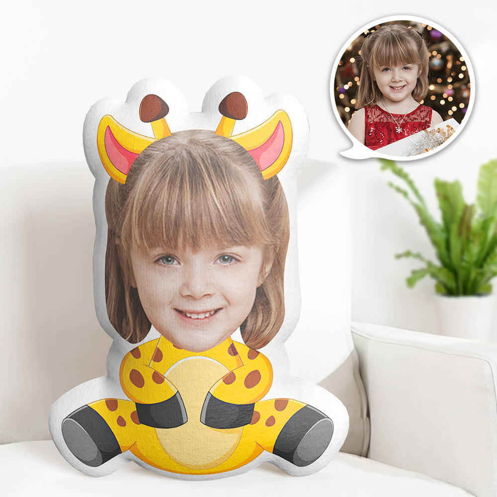 Oreiller Visage Personnalisé Oreiller Photo Personnalisé Oreiller Girafe Minime Cadeaux Pour Enfants - MiniMe Pillow
