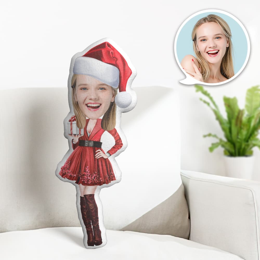 Oreiller Visage Personnalisé Oreiller Photo Personnalisé Robe De Noël Oreiller Minime Cadeaux Pour Noël - MiniMe Pillow