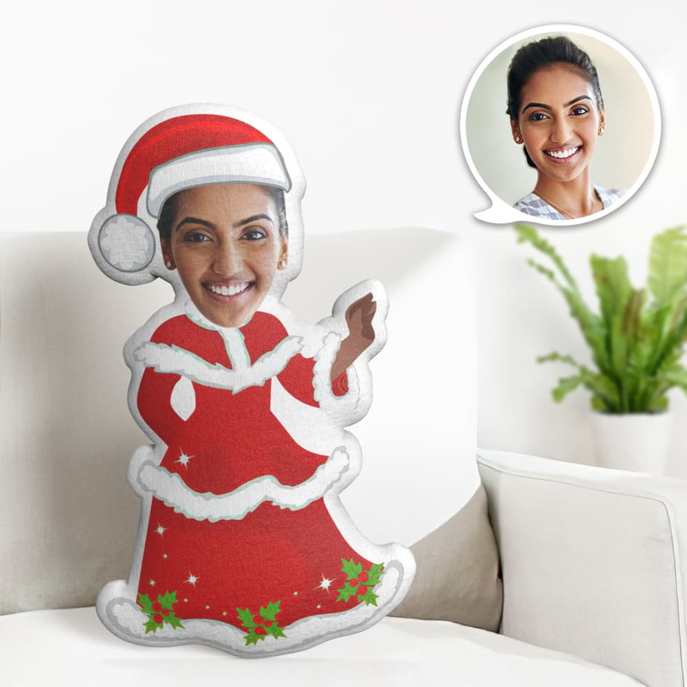Oreiller De Visage Personnalisé Mon Oreiller De Visage Robe De Noël Oreiller Minime Cadeaux Pour Noël - MiniMe Pillow