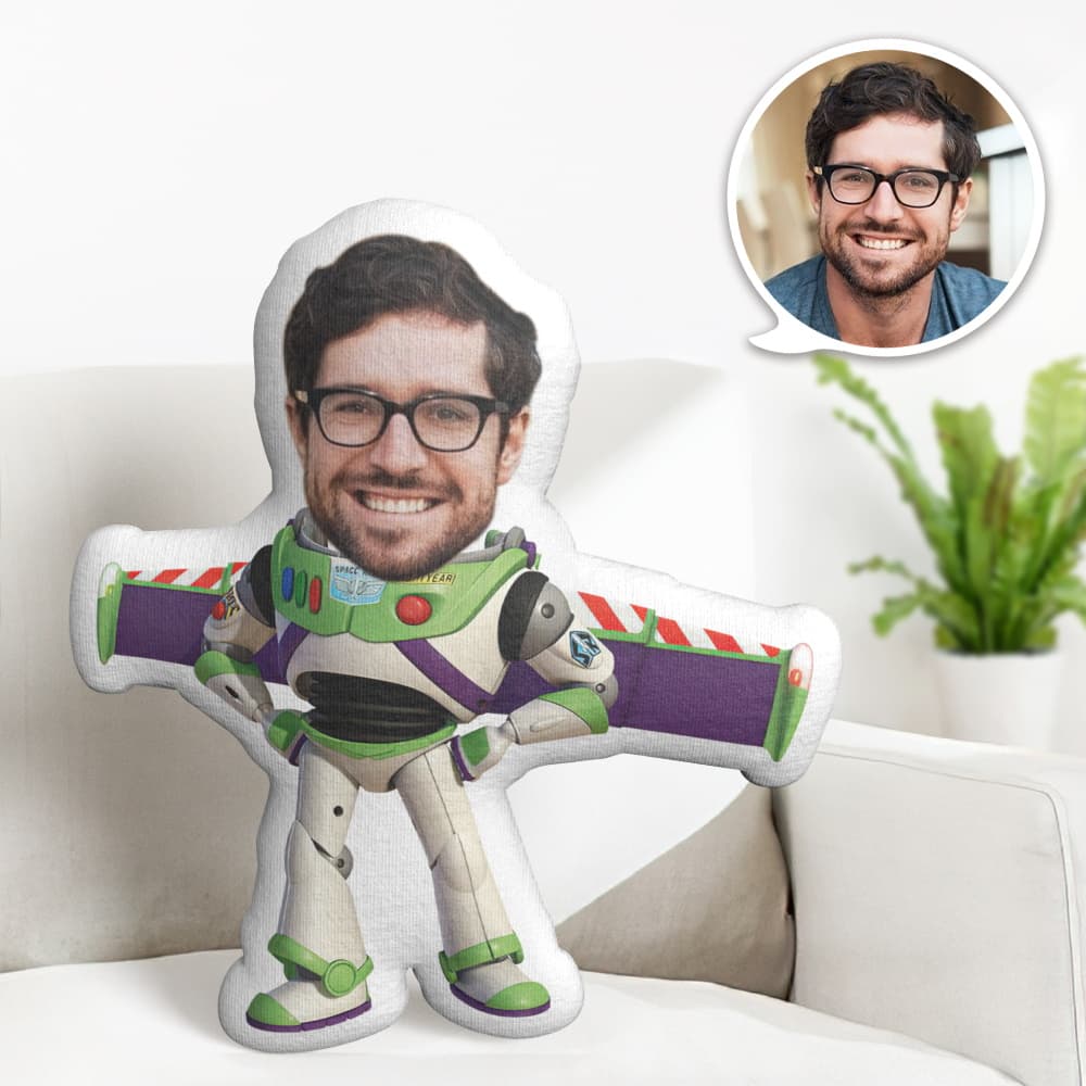 Oreiller De Visage Personnalisé Oreiller Photo Personnalisé Avion Buzz Lightyear Oreiller Minime Cadeaux Pour Lui - MiniMe Pillow