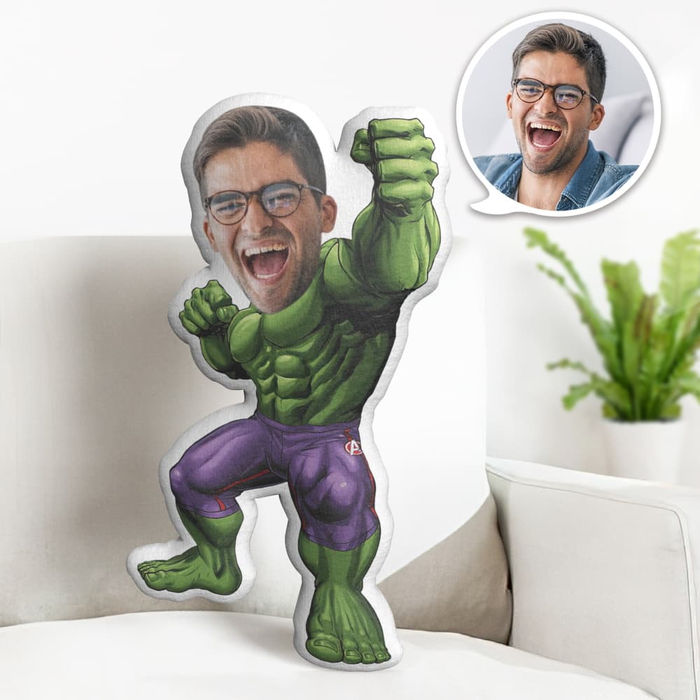 Oreiller Visage Personnalisé Oreiller Photo Personnalisé Oreiller Hulk Minime Cadeaux Pour Lui - MiniMe Pillow